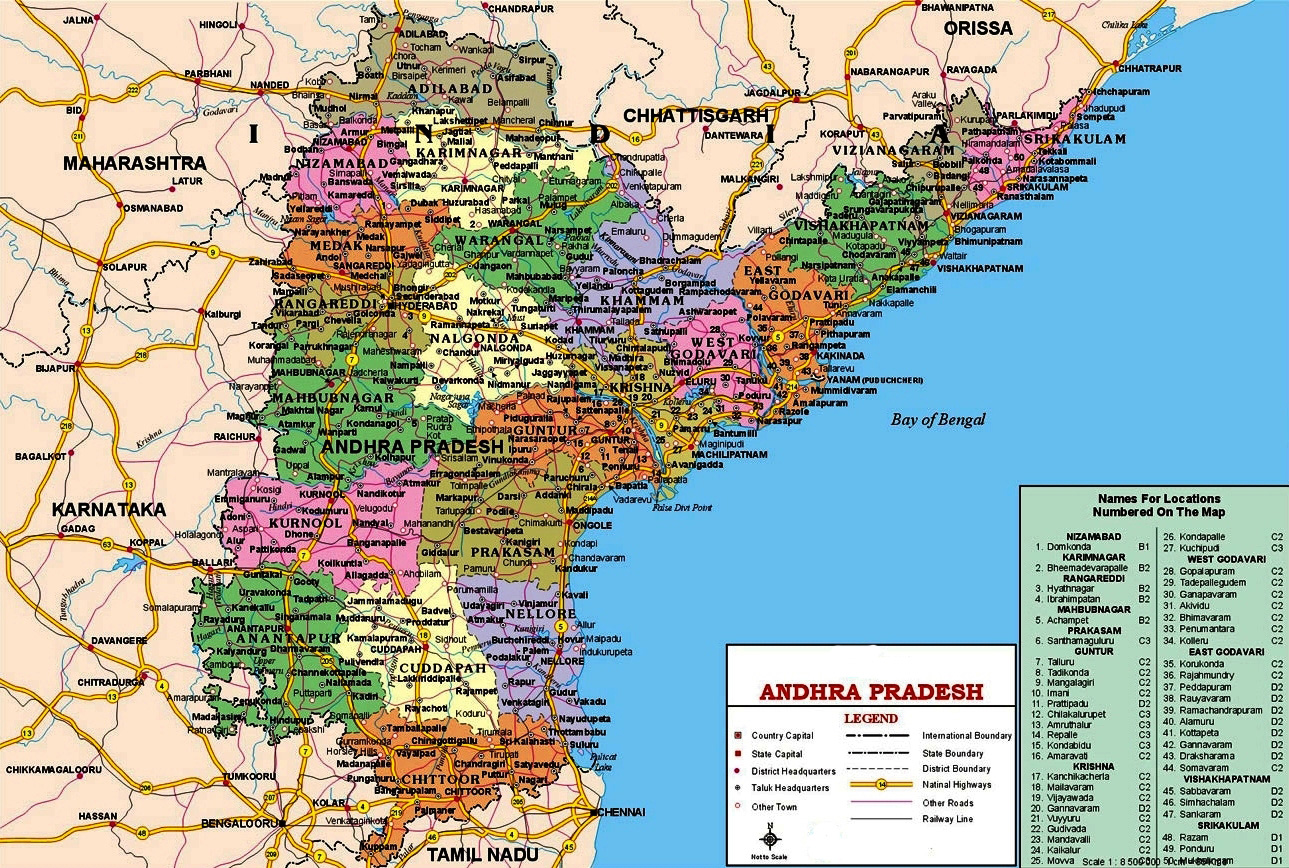 andhra pradesh tourism map