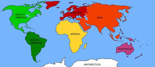 map of the 7 continents Continent World Map World Travel Tourism