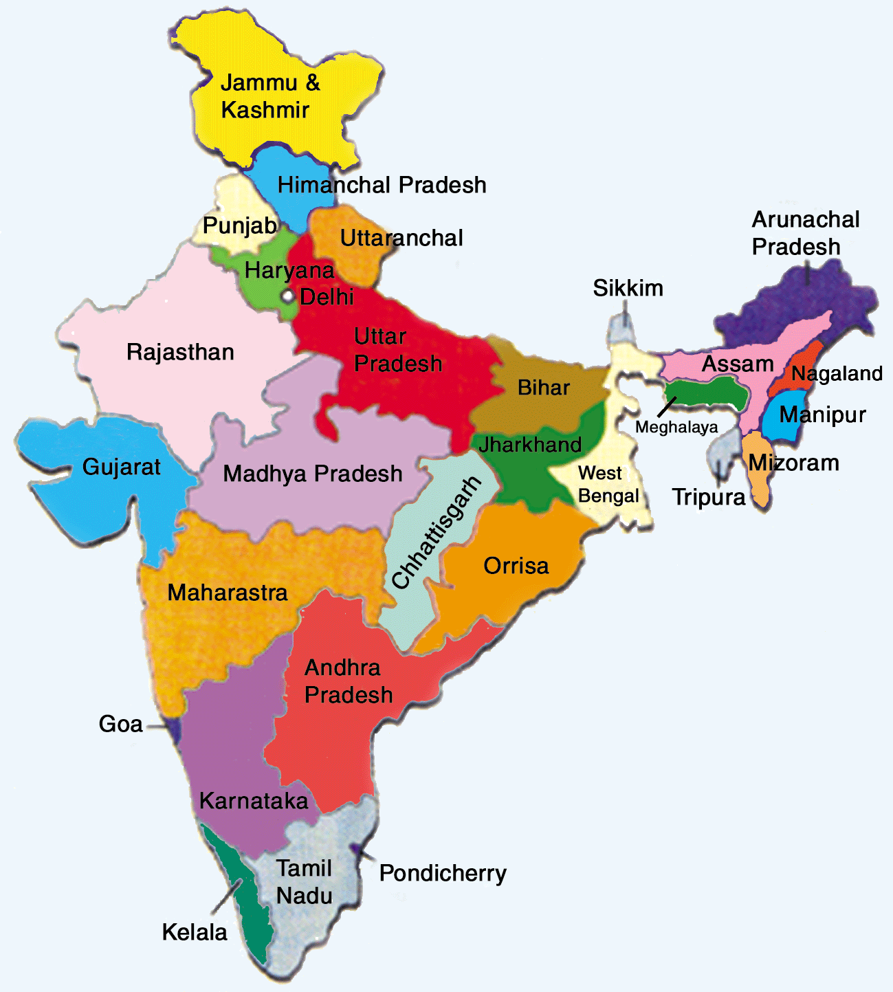 recent map of india state wise India Map India Geography Facts Map Of Indian States recent map of india state wise